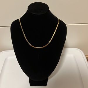 Solid 18k gold 3mm Herringbone Necklace Chain Choker